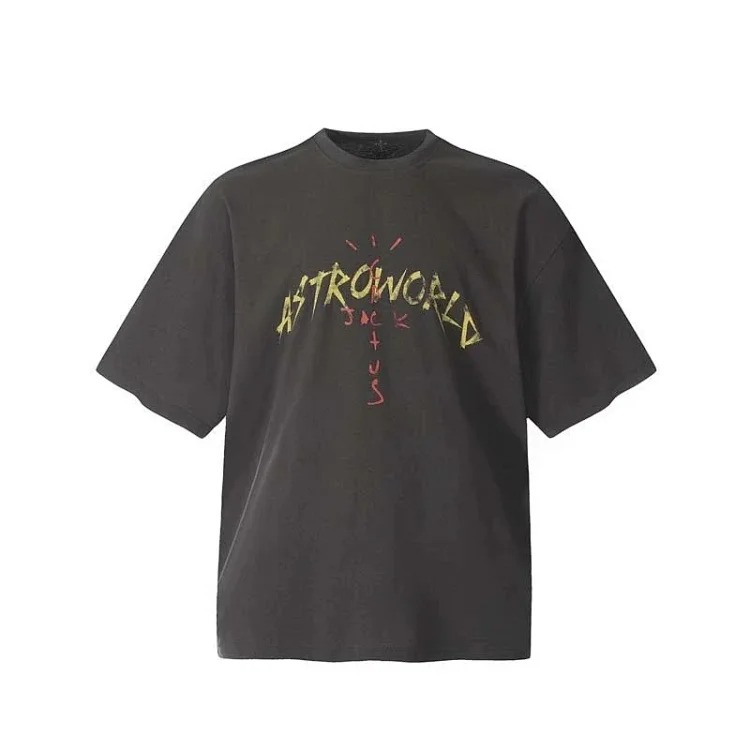 TRAVIS SCOTT CACTUS JACK album peripheral commemorative T-shirt simple letter print round neck short sleeves