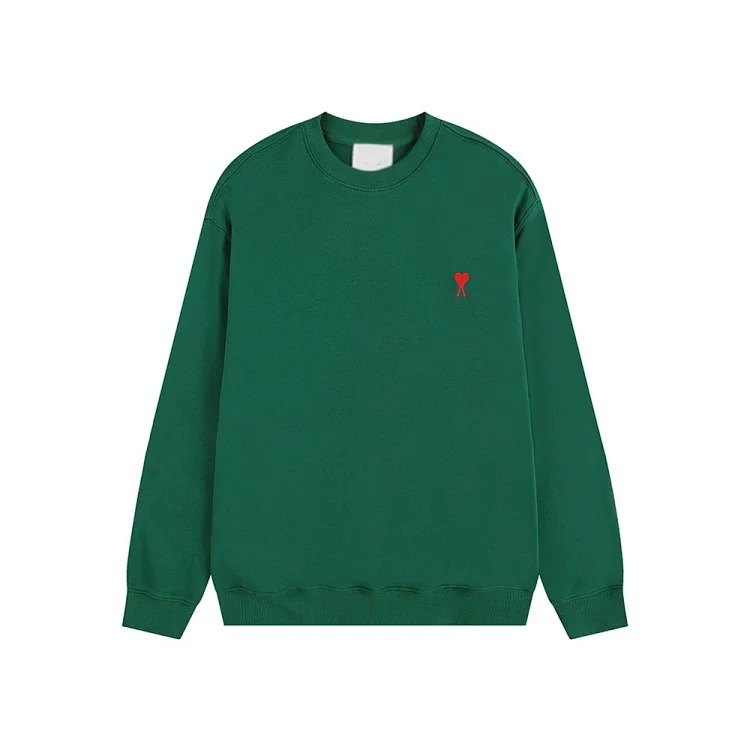 Small love embroidered round neck sweatshirt, loose casual for men and women