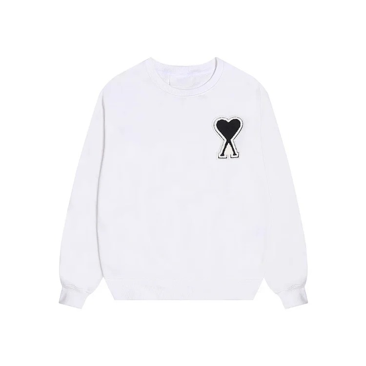 Small love embroidered round neck sweatshirt, loose casual for men and women