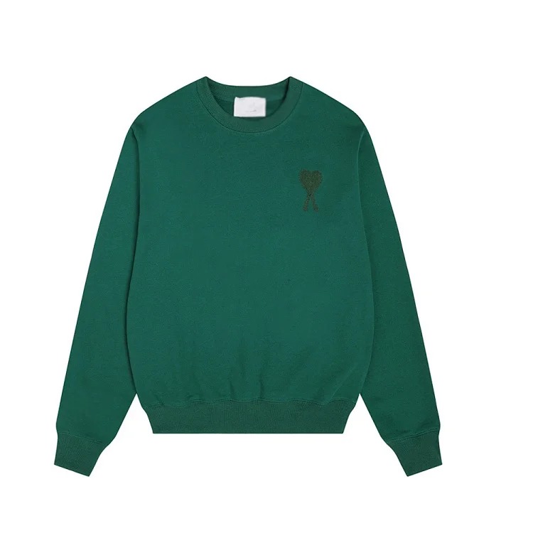 Small love embroidered round neck sweatshirt, loose casual for men and women