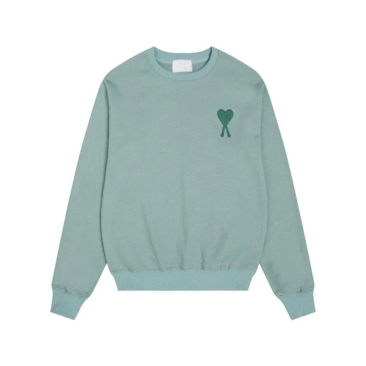 Small love embroidered round neck sweatshirt, loose casual for men and women