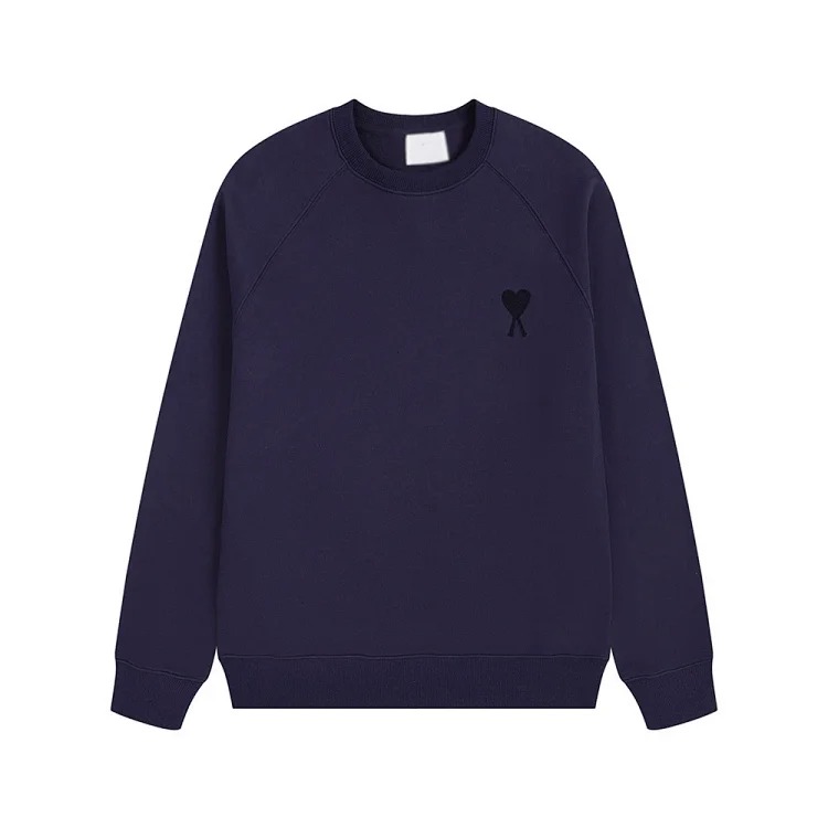 Small love embroidered round neck sweatshirt, loose casual for men and women