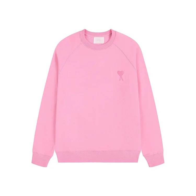 Small love embroidered round neck sweatshirt, loose casual for men and women