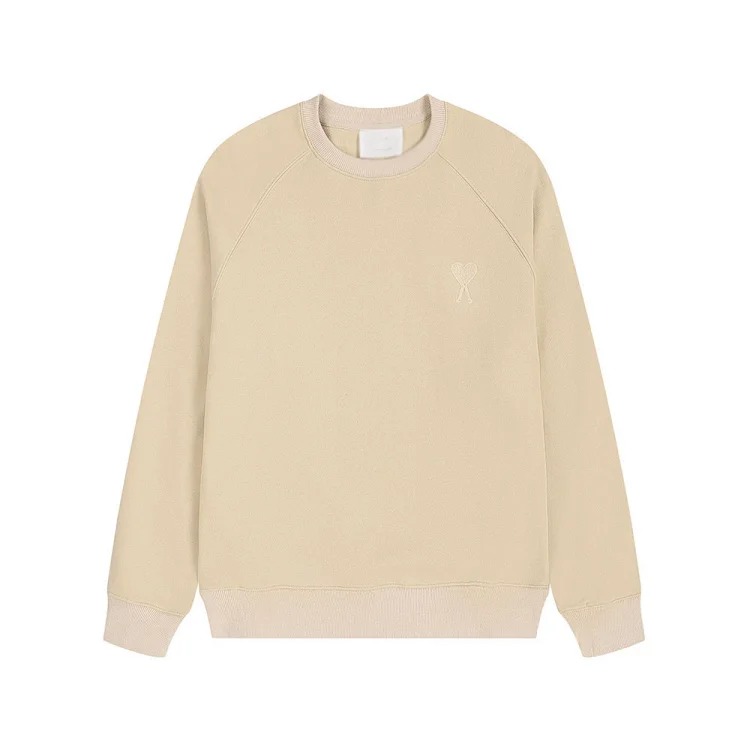 Small love embroidered round neck sweatshirt, loose casual for men and women