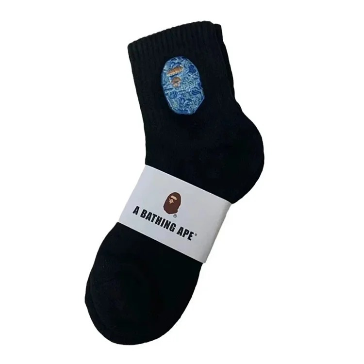 Towel socks Japanese trendy socks high-tube cotton socks sweat-absorbent white socks solid color mid-tube thickened casual socks for men and women
