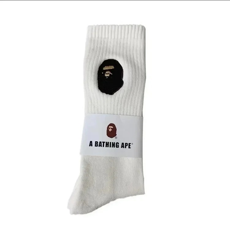 Towel socks Japanese trendy socks high-tube cotton socks sweat-absorbent white socks solid color mid-tube thickened casual socks for men and women