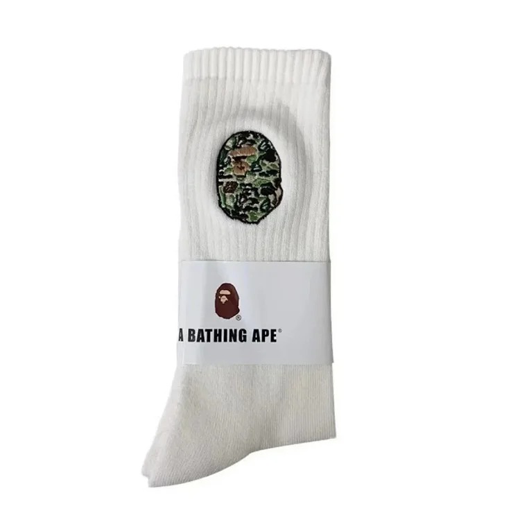 Towel socks Japanese trendy socks high-tube cotton socks sweat-absorbent white socks solid color mid-tube thickened casual socks for men and women