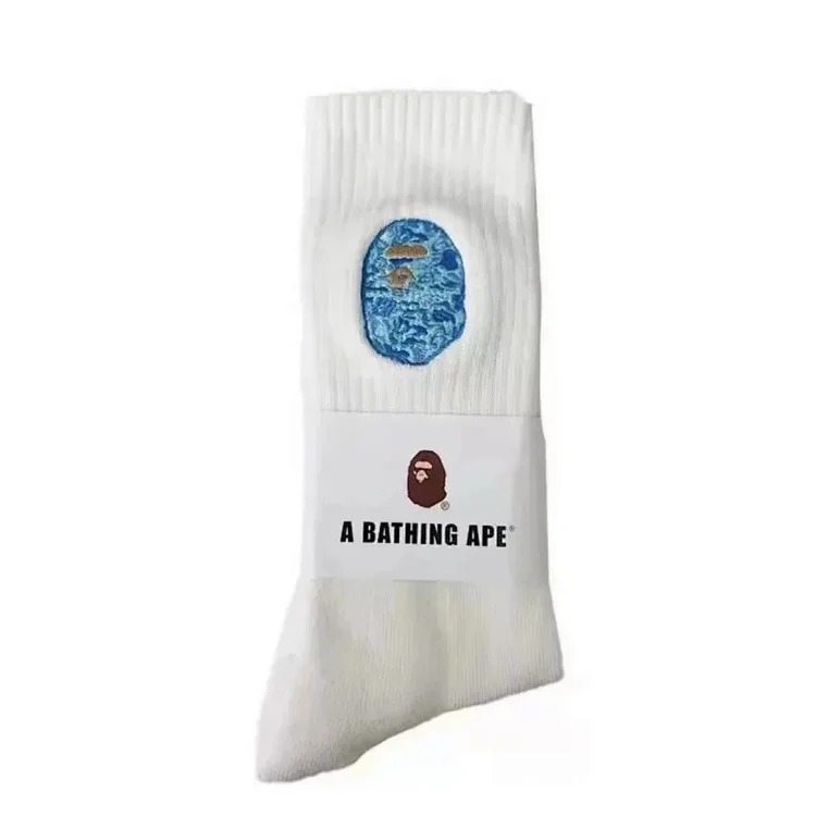 Towel socks Japanese trendy socks high-tube cotton socks sweat-absorbent white socks solid color mid-tube thickened casual socks for men and women