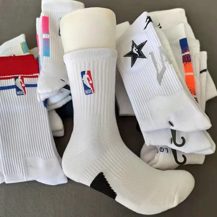 Long basketball socks and towel bottom socks