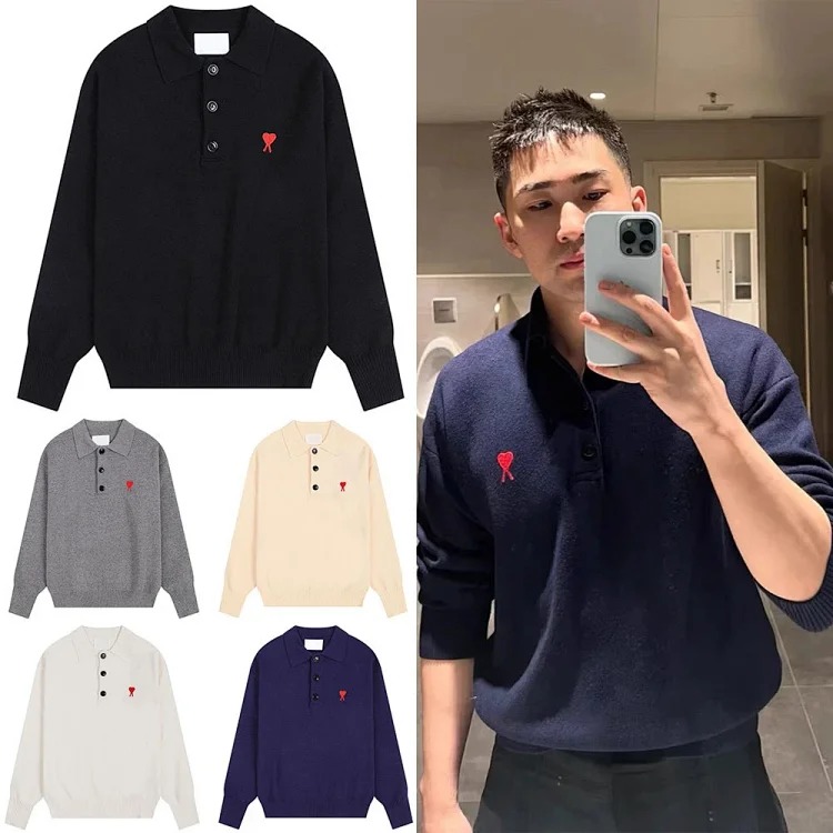Loose love letter pullover long sleeve sweater for men and women