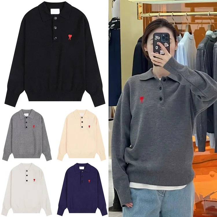 Loose love letter pullover long sleeve sweater for men and women