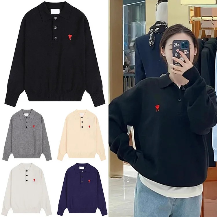 Loose love letter pullover long sleeve sweater for men and women