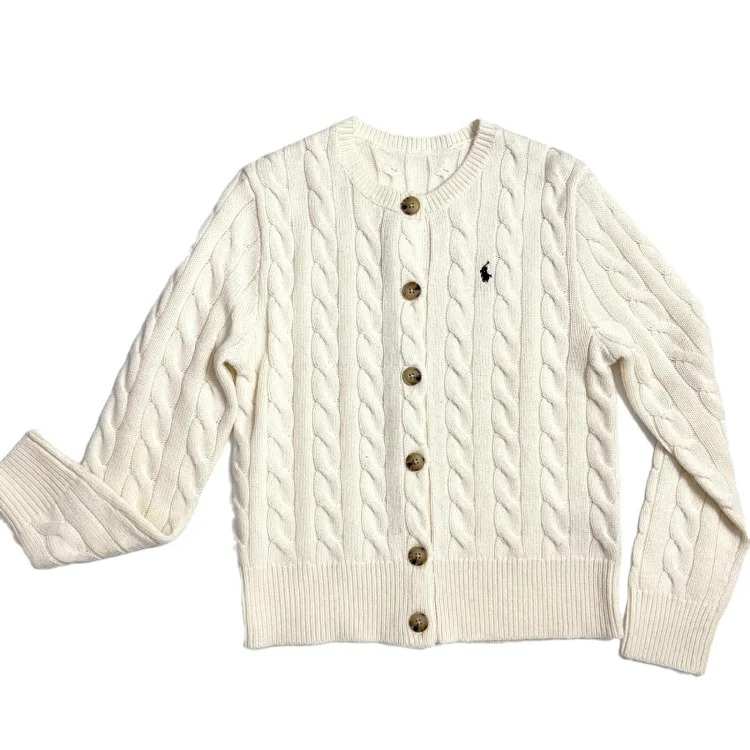 RL high quality Raff Ponyboy embroidered wool 24 autumn and winter women's knitted cardigan women's sweater