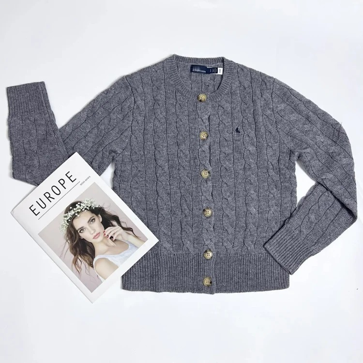RL high quality Raff Ponyboy embroidered wool 24 autumn and winter women's knitted cardigan women's sweater
