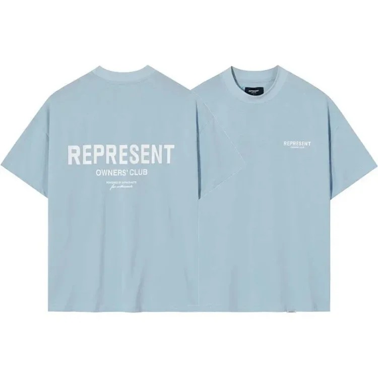 Letter print retro men's and women's couple round neck loose short-sleeved T-shirt