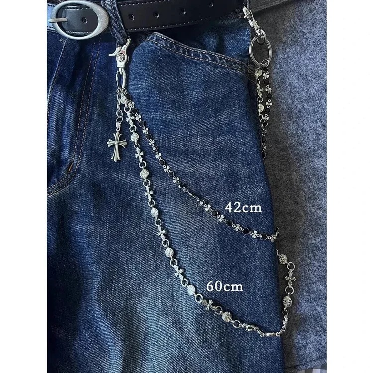 Multi-element trouser chain cross waist chain lobster clasp pendant jeans chain