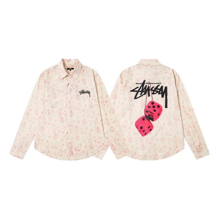Original production 25SS Stussy dice series Fuzzy Dice Tee pattern printed American retro 
