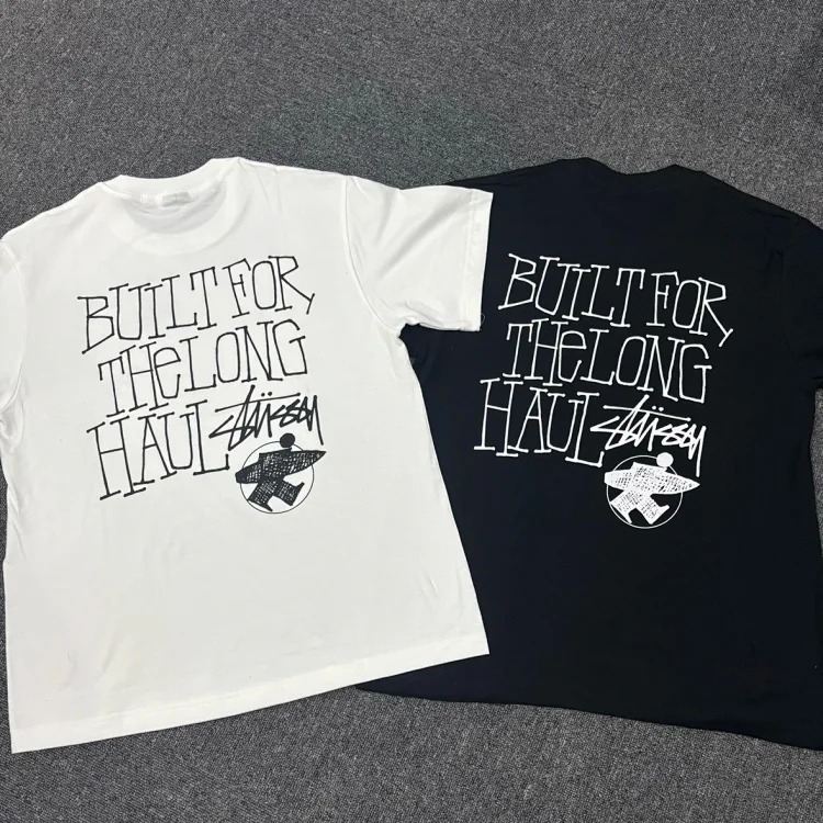Original production 26SS STUSSY Surf Series Summer Surf Printed Couple Round Neck Short Sleeve T-Shirt TEE originated from the surfing mecca of Southern California in the United States and r