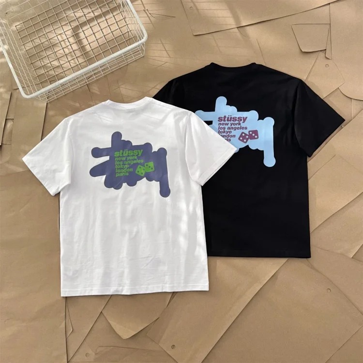 Original production 25SS Stussy dice series retro New York logo printed short-sleeved T-shirt TEE originated from the surfing mecca of Southern California, USA, and was redefined with the wa
