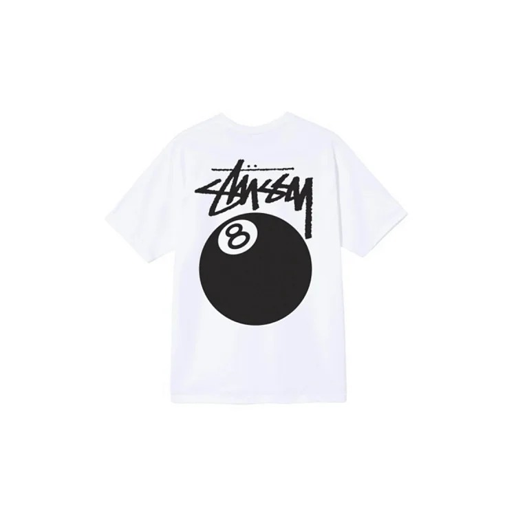 Original manufacturing STUSSY classic No. 8 ball pattern solid color tee round neck short-sleeved T-shirt. Originated from the surfing mecca of Southern California, USA, it has redefined the