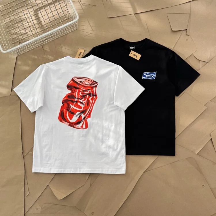 Original production 25SS Stussy Soda can pattern logo printed short-sleeved T-shirt TEE originated from the surfing mecca of Southern California, USA, and redefined the design appearance of