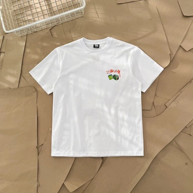 Original production 25SS Stussy Dice series Rainbow Dice Printed short-sleeved T-shirt TEE originated from the surfing mecca of Southern California, USA, and redefined the design appearance