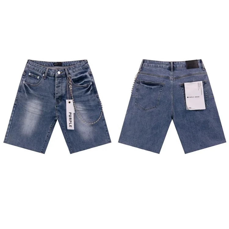 Splashed ink ripped casual denim shorts for men and women high street trousers