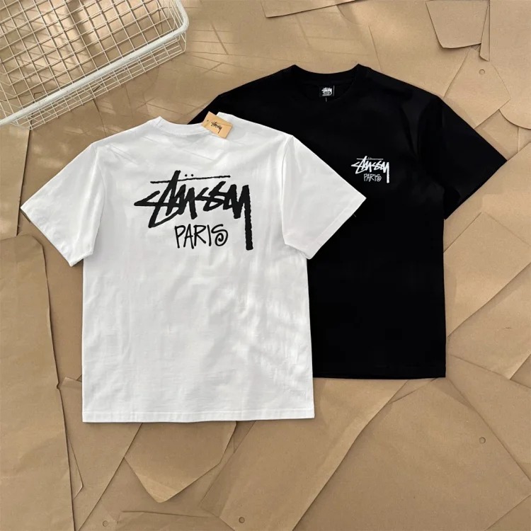 Original production 25SS Stussy city limited series Paris Paris city limited printed short-sleeved T-shirt TEE originated from the surfing resort of Southern California, USA