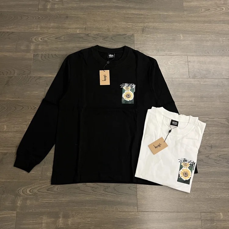Original production SS26 Stussy floral new pattern round neck printed long sleeves origina