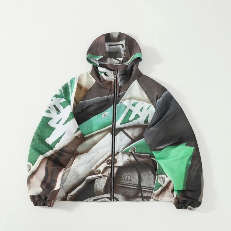 Original production Stussy SS25 BEACH SHELL BAJA PRINT zipper jacket. The . It is a popular style that cannot be bought in Hong Kong. It is a must-wear style in the street. It can be worn as