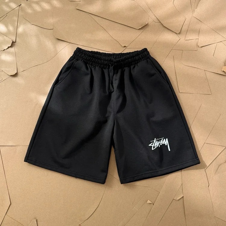 Original production Stussy classic letter Logo printed three-quarter shorts terry sports shorts