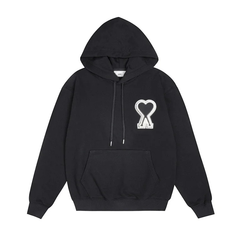 Sweatshirt autumn and long-sleeved hooded unisex small love flat embroidered hoodie