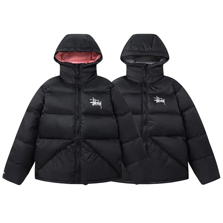 Original manufacturing Stussy Micro Ripstop Down Parka solid color hooded small label zipper color matching parka down jacket bread