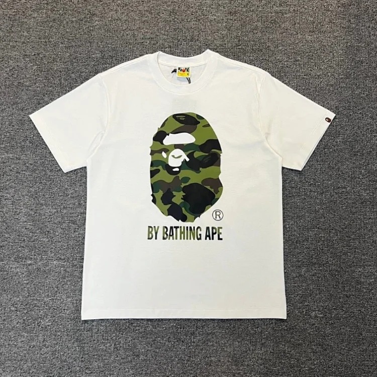 Ape head little monkey camouflage men's and women's short-sleeved round neck T-shirt for men