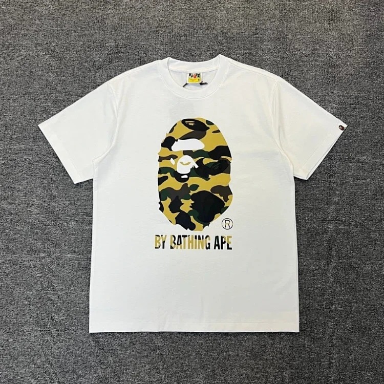 Ape head little monkey camouflage men's and women's short-sleeved round neck T-shirt for men