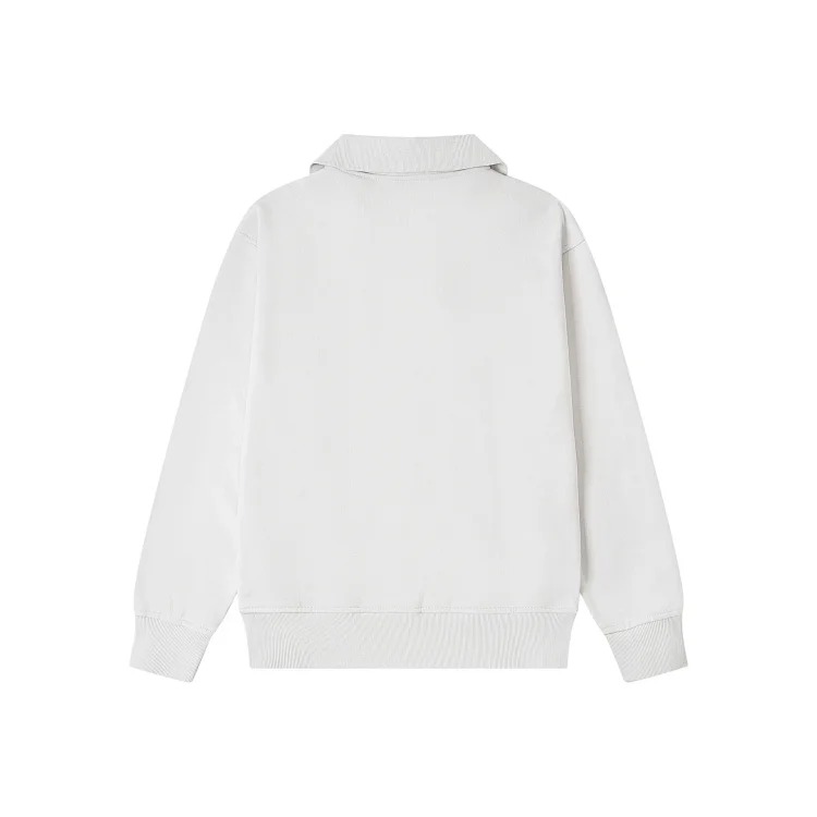Straight fit loose fit half zip stand collar sweatshirt