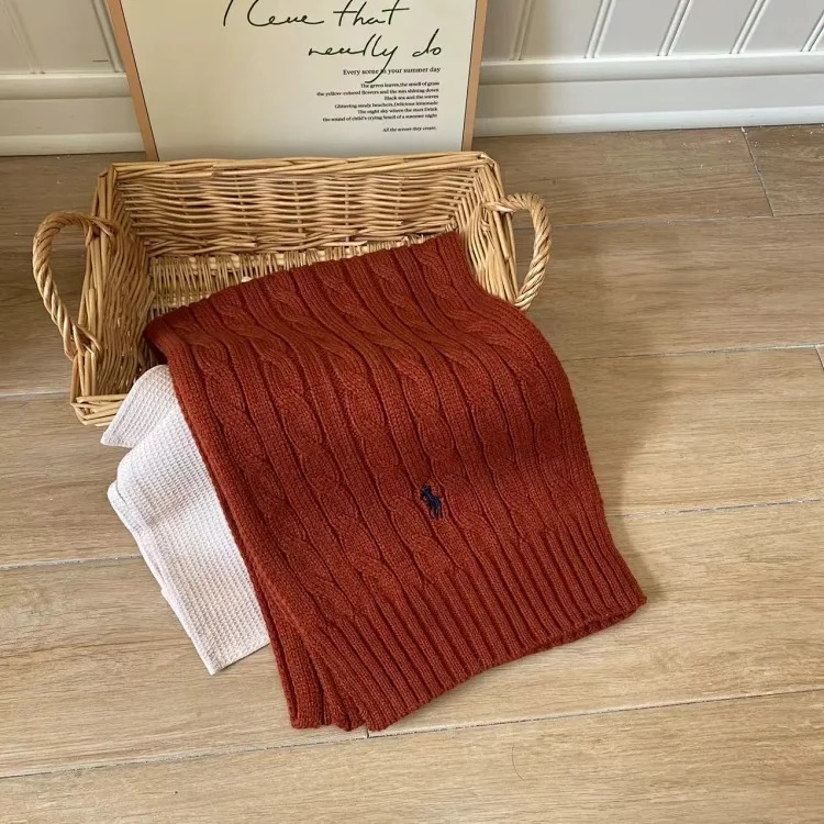 Retro British pure wool scarf embroidered
