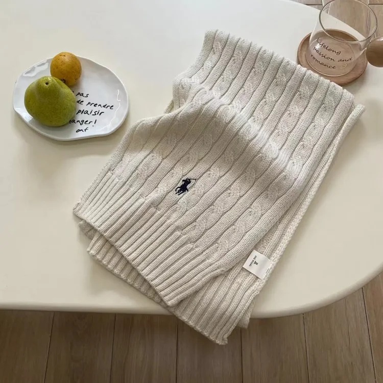 Retro British pure wool scarf embroidered