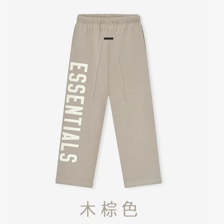 Straight velvet trousers and casual pants with large logo on the side