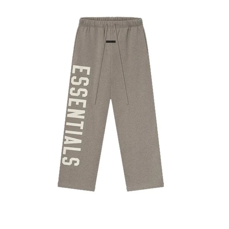 Straight velvet trousers and casual pants with large logo on the side