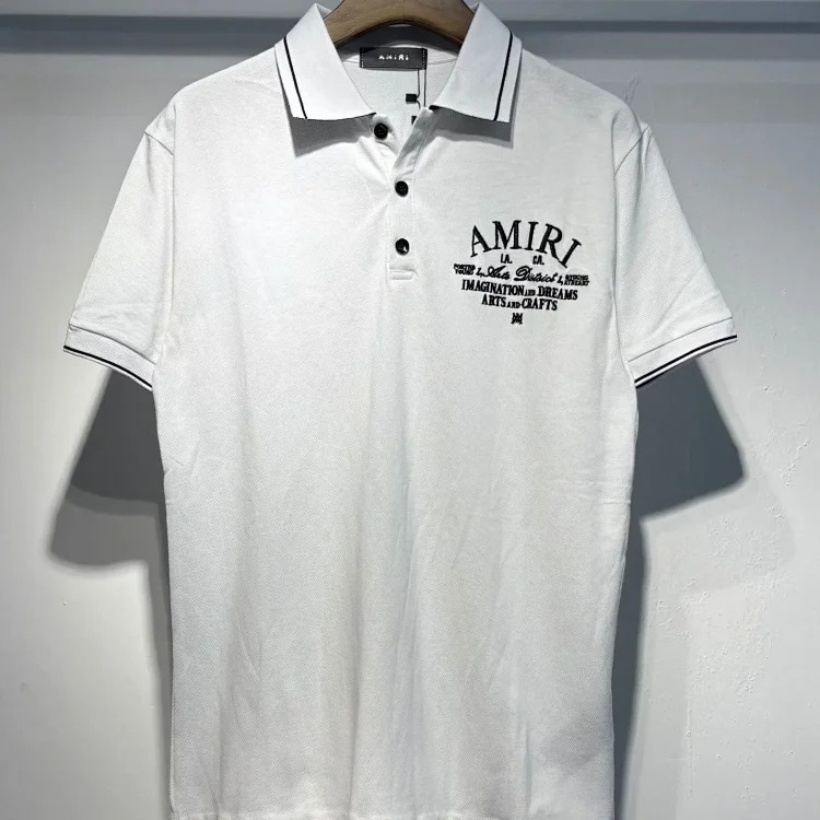 Printed Street Loose Polo Shirt Women's Short Sleeve Men's T-Shirt Rice image 7
