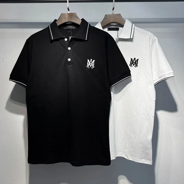 Printed Street Loose Polo Shirt Women's Short Sleeve Men's T-Shirt Rice image 9