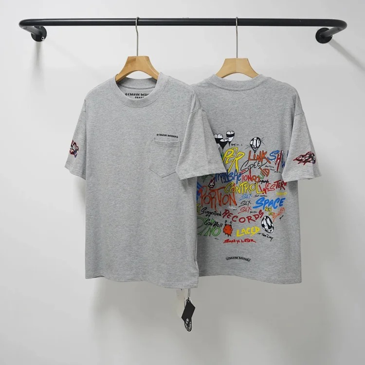 Chrome Hearts CH cross print round neck cotton men's trendy T-shirt