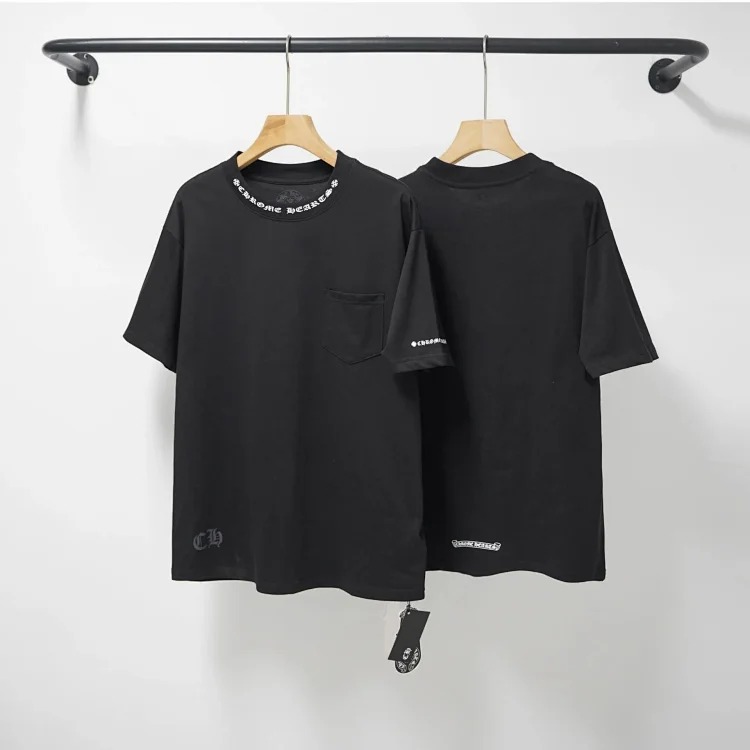 Chrome Hearts CH cross print round neck cotton men's trendy T-shirt