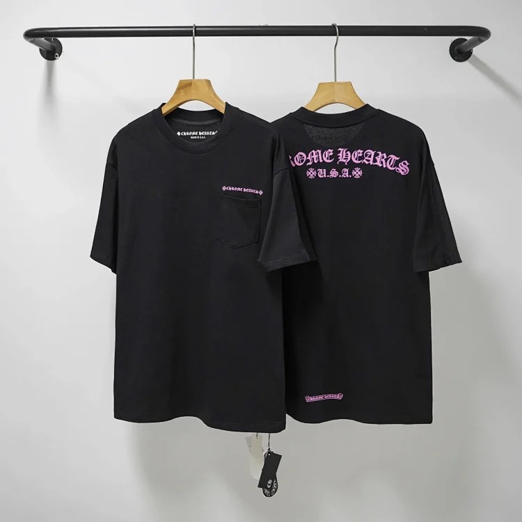 Chrome Hearts CH cross print round neck cotton men's trendy T-shirt