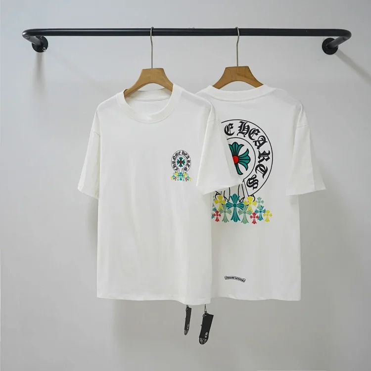 Chrome Hearts CH cross print round neck cotton men's trendy T-shirt