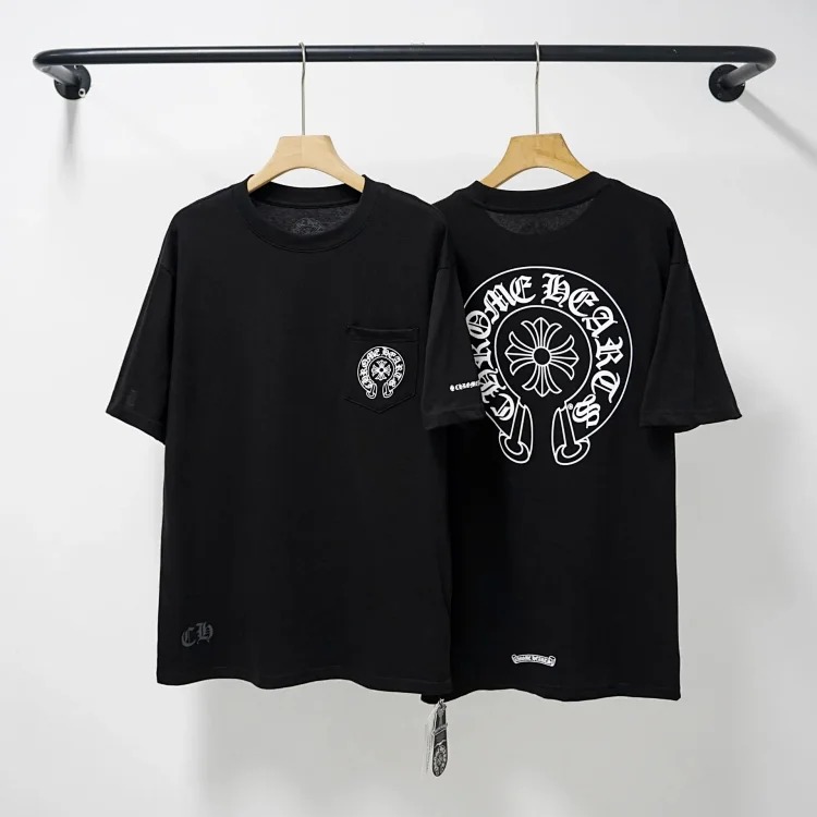 Chrome Hearts CH cross print round neck cotton men's trendy T-shirt