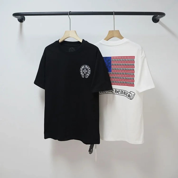 Chrome Hearts CH cross print round neck cotton men's trendy T-shirt