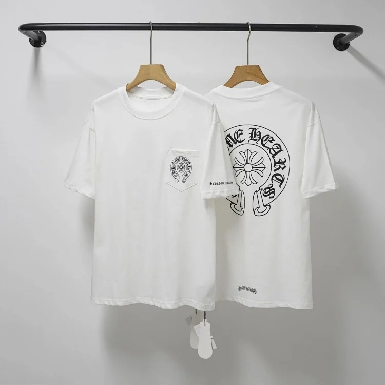 Chrome Hearts CH cross print round neck cotton men's trendy T-shirt