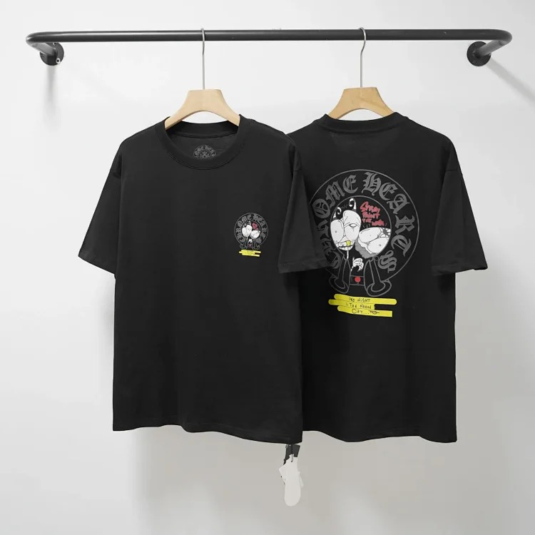 Chrome Hearts CH cross print round neck cotton men's trendy T-shirt